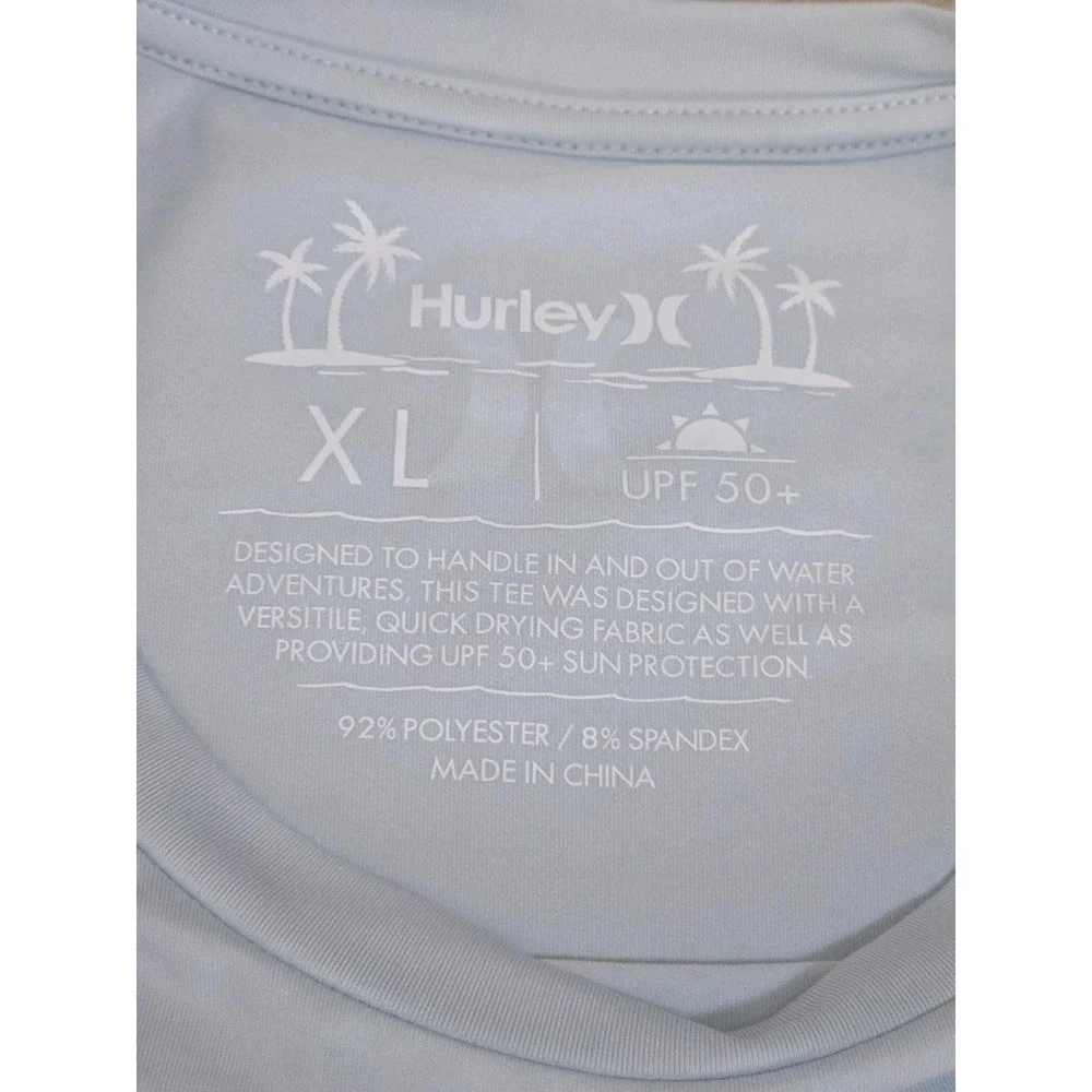 Hurley Icon Hybrid UPF Short Sleeve Tee Men's‎ XL Light Blue NWT